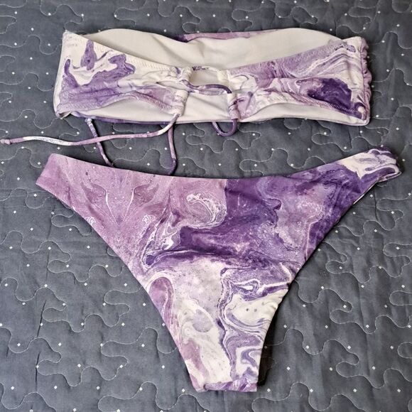 Shein purple and white bikini set size medium - Picture 2 of 4